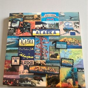Reminisce Alaska The Last Frontier Magnet Board w/ Assorted Magnets 10”x10”
